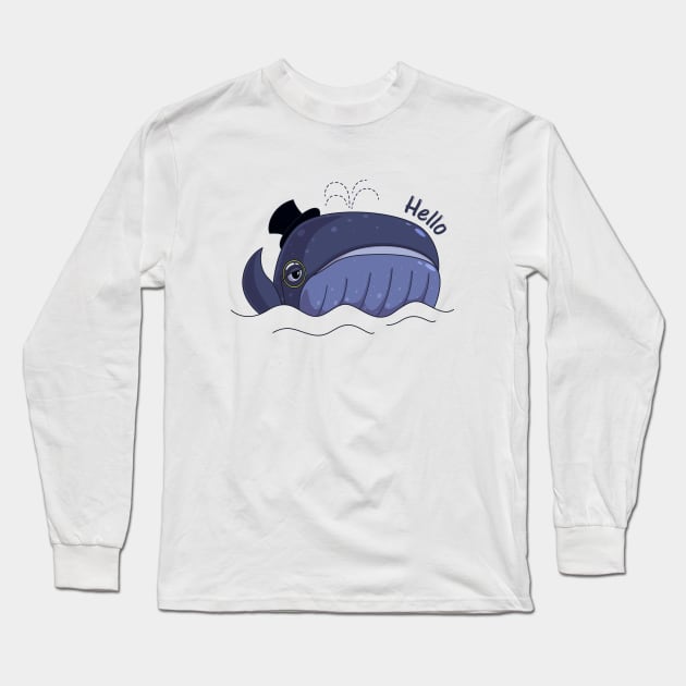 Cute whale. Long Sleeve T-Shirt by art object